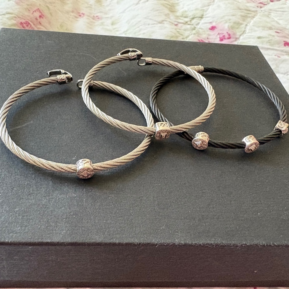 Charriol  set of 3 Bracelets W Diamonds